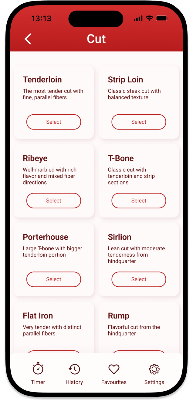 Select Your Cut Screen